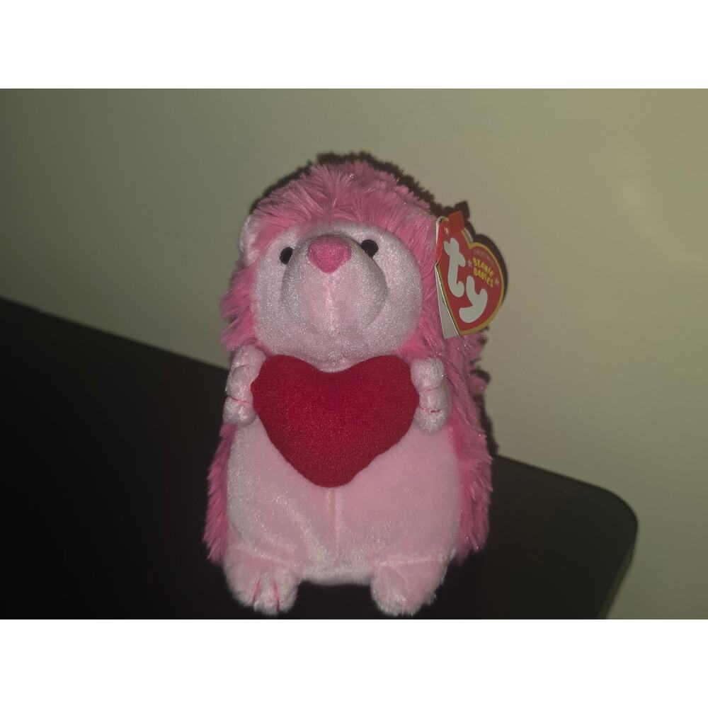Ty Beanie Baby - SMITTEN the Pink Valentine‎ Hedgehog / Porcupine 6" NEW MWMTs
